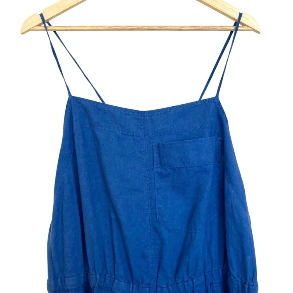 EVERLANE The Linen Shoestring Jumpsuit Lapis Blue